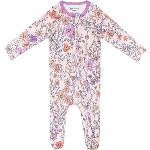Copper Pearl Zip-up Footie "Flora"