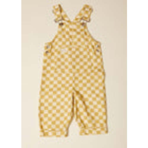 Cecile Ochre Check Dungaree – Claude & Co