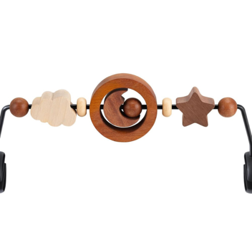 Toy Bar Compatible with Baby Bjorn Bouncer Toy Bar for Baby Bouncer, Durable Wooden Baby Bouncer Toy Bar Attachment, Rotatable Baby Sensory Toy (Natural Wood Colors)