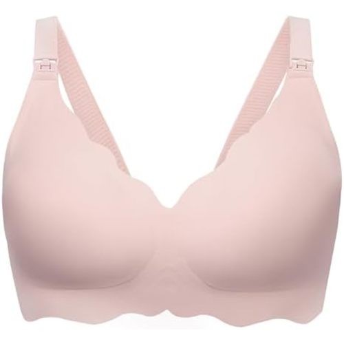 Angelhood Nursing Bras for Breastfeeding Ultra Comfort Seamless Maternity Bra Wireless Pregnancy Bralette with Bra Extender