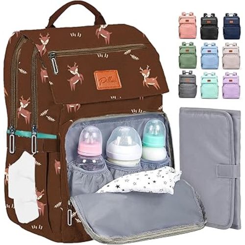 PILLANI Baby Diaper Bag Backpack - Large Bag for Boys & Girls, Waterproof Diaper Backpack - Travel Diaper Bags w/Changing Pad, Baby Registry Search & Shower Gifts - Essentials Must Haves Newborn Stuff