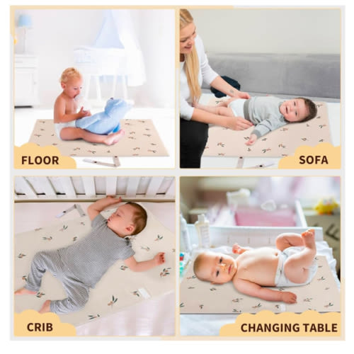 Amazon.com : Vegan Leather Portable Changing Pad - Waterproof Compact Baby Changing Mat
