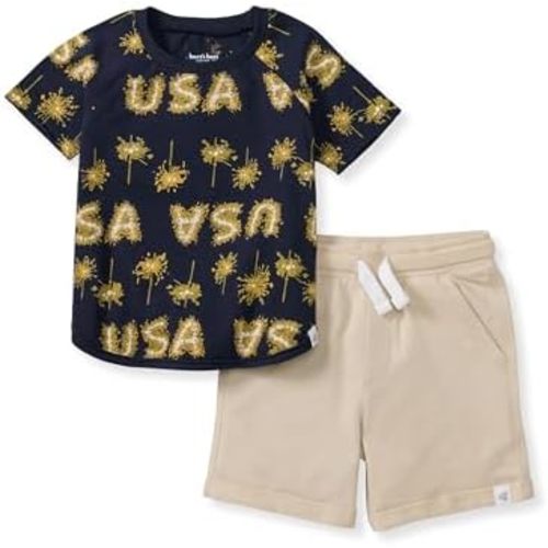 Burt's Bees Baby baby-boys Short Sleeve Shirt and Pant Set, Top & Bottom Outfit, 100% Organic Cotton