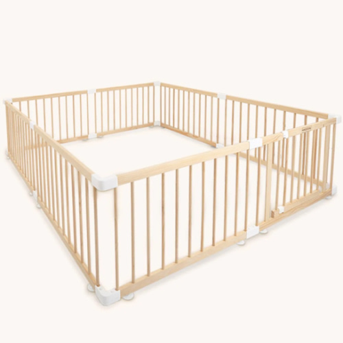 Wooden Playpen, 71.5x79.5x24 Inch