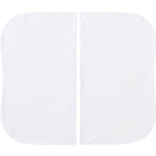 Halo Bassinest Fitted Sheet for Twin Bassinest, 100% Cotton, Super Soft Bassinet Sheet for Baby Boys, Girls and Unisex, Breathable and Lightweight Mattress Cover, 2 Pack, Solid White