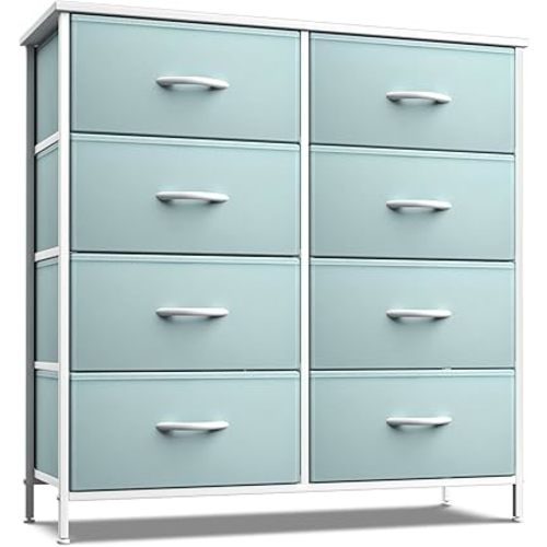 Sorbus Kids Dresser with 8 Drawers - Storage Unit Organizer Chest for Clothes - Bedroom, Kids Room, Nursery, & Closet (Aqua, 31.5 x 12 x 32-8 Drawer)