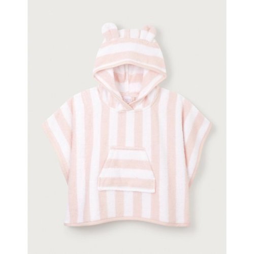 Organic Cotton Pink Stripe Toweling Hoodie