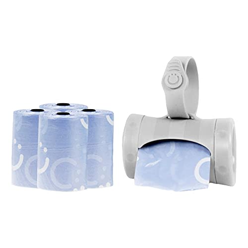 Ubbi On The Go Gray Bag Dispenser and Waste Disposal Bags Refill, Lavender Scented, Baby Savings Bundle