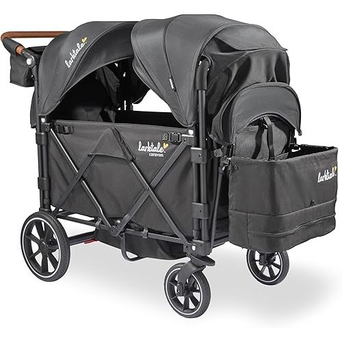 Larktale Caravan V3 Stroller, 2-Seater Kids Wagon, 207 lb Capacity, Byron Black