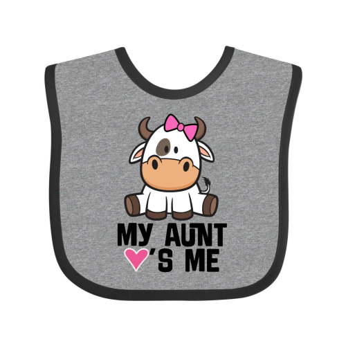Inktastic My Aunt Loves Me Girl Cow Girls Baby Bib