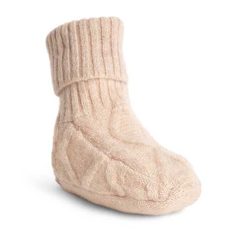 Cashmere Cable-Knit Booties (0-12 Months)