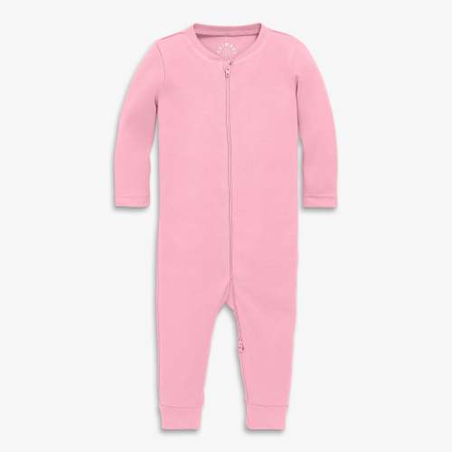 Baby organic zip romper | Primary.com | Rose | 0-3M