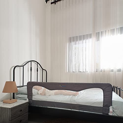 Bed Safety Rails for Toddlers - Bed Rail Guard for Queen, King, Full Szie, Twin Mattress Bed (Grey, 59Wx23.5H Inch (Long Extra Tall))