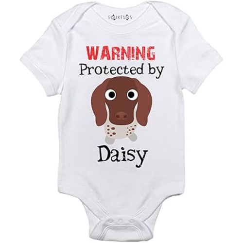 Warning Protected by a Pointer baby clothes Custom Dog baby outfit