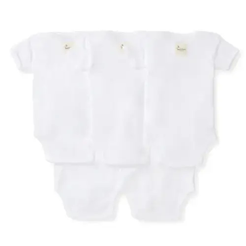 Bee Essentials Organic Short Sleeve Baby Bodysuit 5 Pack