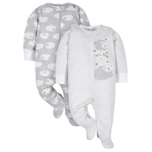 Gerber Baby Boy or Girl Gender Neutral Sleep 'N Play Footed Pajamas, 2-Pack