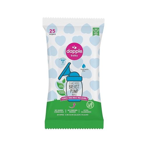 Breast Pump Wipes by Dapple Baby, 25 Count, Fragrance Free