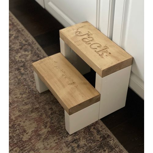 Kids Step Stool, Personalized Kid Step Stool, Engraved Toddler Step Stool, Wooden Step Stool, Rustic Step Stool, Engraved Step Stool