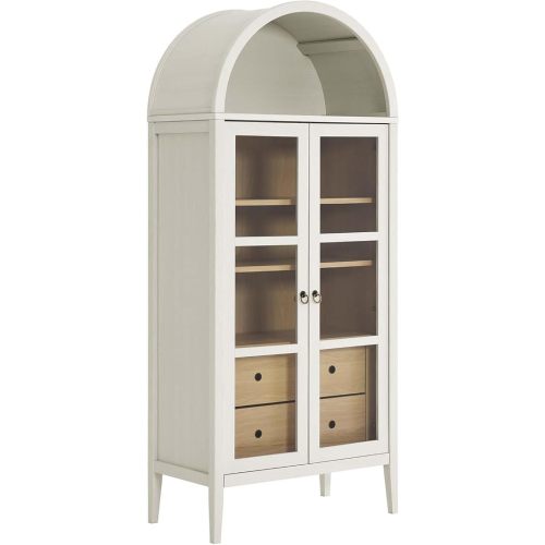 Modway EEI-6639-WHI-OAK Nolan Tall Arched Storage Display Cabinet, White Oak