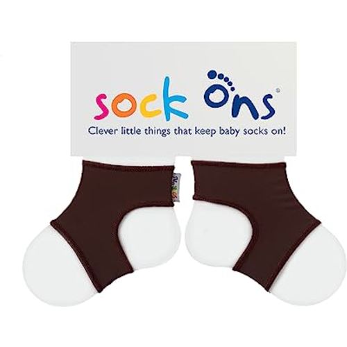 Sock Ons Clever Little Things That Keep Baby Socks On! 6 - 12m (Brown)