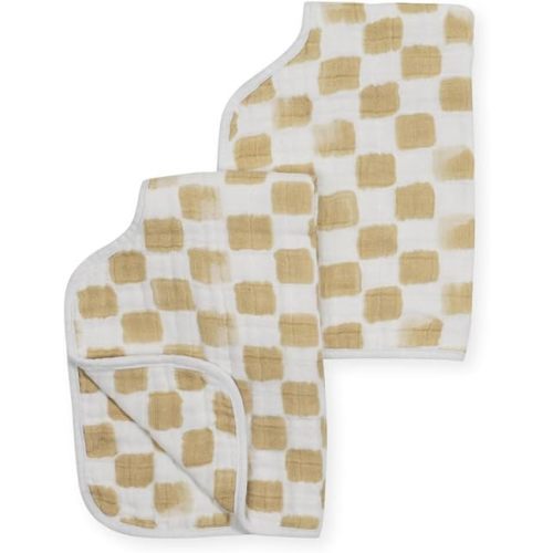 Little Unicorn Ultra-Absorbent Premium Burp Cloth 2 Pack | Soft on Baby's Skin | Larger Size | Ergonomic Design | Set of 2 (Adobe Checker)