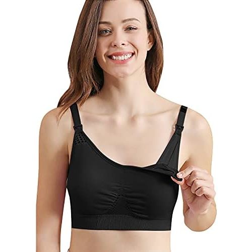 4HOW Pumping Bra Hands Free Nursing Pumping aBra All in One Wireless Padded Maternity Bralette for Large Bust