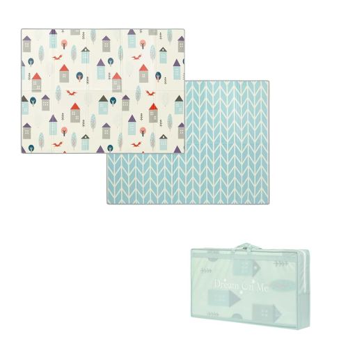 Dream On Me Play Time Reversible Baby Playmat, Foldable Extra Large Thick Foam Crawling Playmats for Toddlers, Waterproof Portable Playmat for Babies