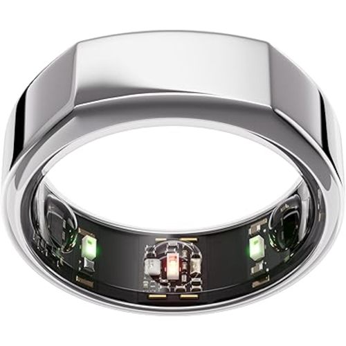 Oura Ring Gen3 Heritage - Silver - Size 8 - Smart Ring - Size First with Oura Ring Gen3 Sizing Kit - Sleep Tracking Wearable - Heart Rate - Fitness Tracker - 5-7 Days Battery Life