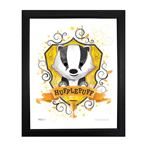 MIGHTYPRINT Harry Potter – Hufflepuff – Modern Minimalist Frame– Officially Licensed Wall Art – NOT MADE OF PAPER – Strong Reusable Décor for Kid Baby Nursery Dorm – By Trend Setters Ltd.