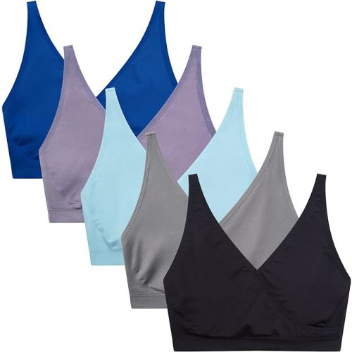 Suekaphin 5pack Nursing Bra Maternity Bra Breastfeeding Sleeping/Sleep Bra Pregnancy Women's Seamless Bralette Wirefree