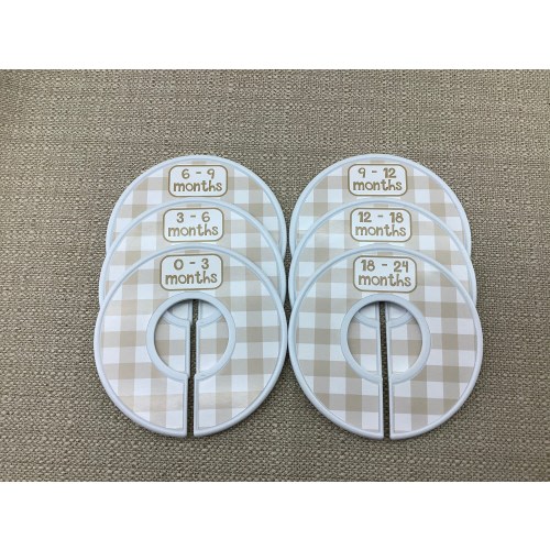 Baby Closet Dividers Tan White Buffalo Checks Baby Shower Gift Boy Girl Closet Organizers Assembled Gift for New Mother