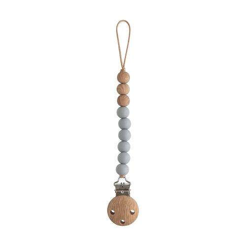 mushie 100% Silicone Baby Pacifier Clip BPA Free | Eva (Stone)