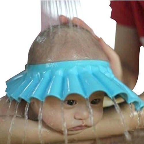 SPHTOEO Safe Shampoo Shower Bathing Protection Soft Cap Hat for Toddler's, Baby ,Children & Kids to Keep the Water Out of Their Eyes & Face (Blue)