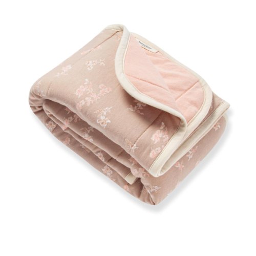 Burt's Bees Baby Reversible Blanket, Nursery, Stroller & Tummy-Time Organic Jersey Cotton Quilted Infant & Toddler Bedding