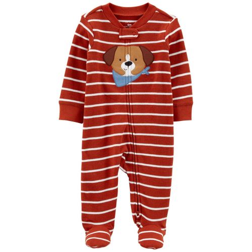 Dog Zip-Up Cotton Sleep & Play - Red