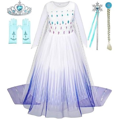Avady Princess Dress for Girls Princess Costume for Kids Cosplay Costume Birthday Party Dress Up Clothes