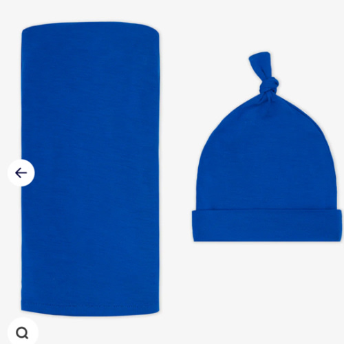 Electric Blue Swaddle & Hat Set | Little Sleepies