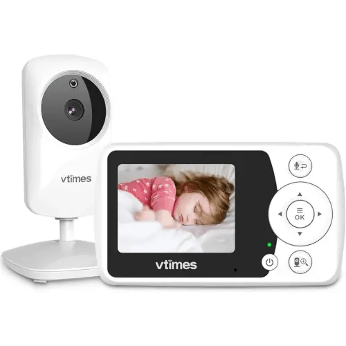 Baby Monitor with Camera and Audio, Video Baby Monitor No WiFi Night Vision 2.4" LCD Screen Portable Baby Camera Monitor Alarm Lullaby Temperature Sensor and 1000ft, Ideal for Baby/Elderly/Pet
