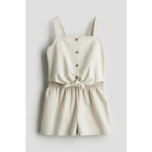 2-piece Set, Square Neckline, Sleeveless, Light beige, size 4T (3-4Y)