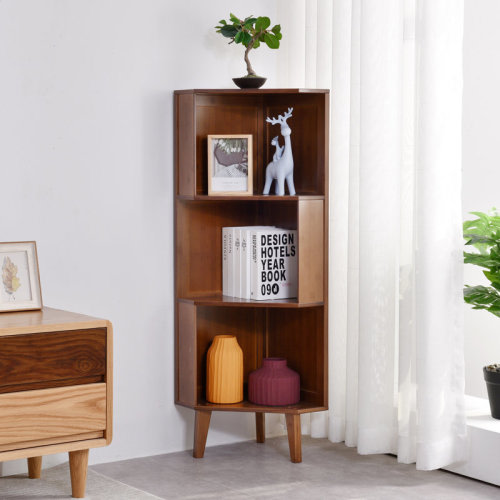 George Oliver Esma Corner Bookcase Corner Bookshelf Display Storage Shelf Cabinet & Reviews | Wayfair