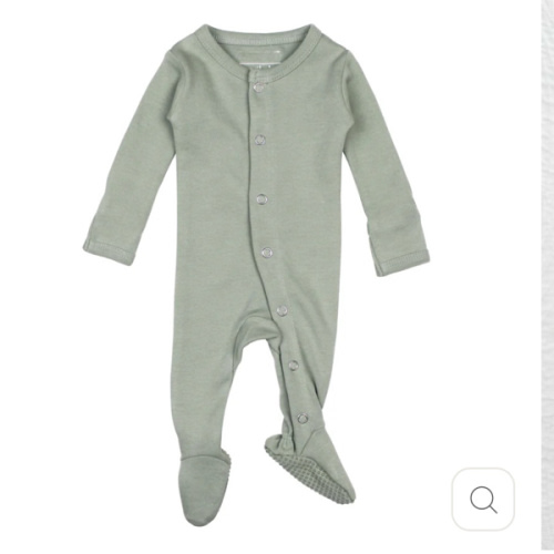 Organic Snap Footie in Seafoam