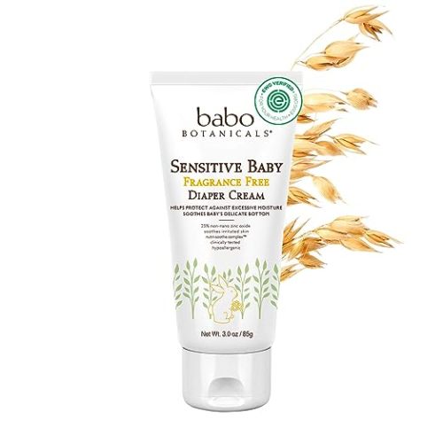 Babo Botanicals Sensitive Baby Fragrance-Free Diaper Cream - with Non-Nano Zinc Oxide, Organic Calendula, Shea & Cocoa Butter - EWG Verified - 3 oz : Everything Else