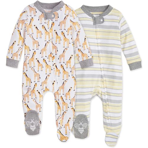 Burt's Bees Baby Baby Boys' Sleep and Play Pjs, 100% Organic Cotton One-Piece Romper Jumpsuit Zip Front Pajamas
