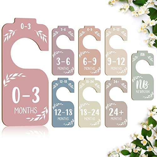 Wooden Baby Closet Dividers for Baby Clothes Organizer,Colorful Baby Closet Organizer for Nursery Decor,Baby Clothes Dividers for Closet Size Hangers for New Mom Dad Parents