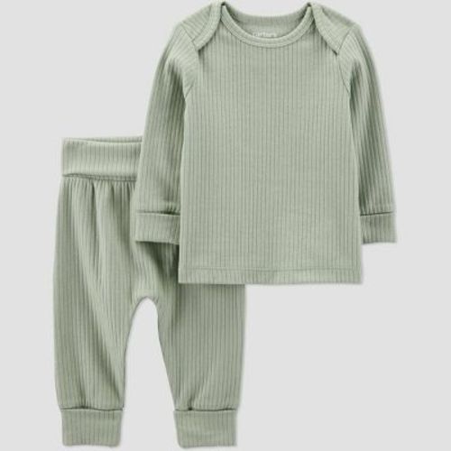 Carter's Just One You® Baby 2pc Textured Knit Top & Bottom Set - Green 18M: Cotton Elastane, Long Sleeve, Pullover
