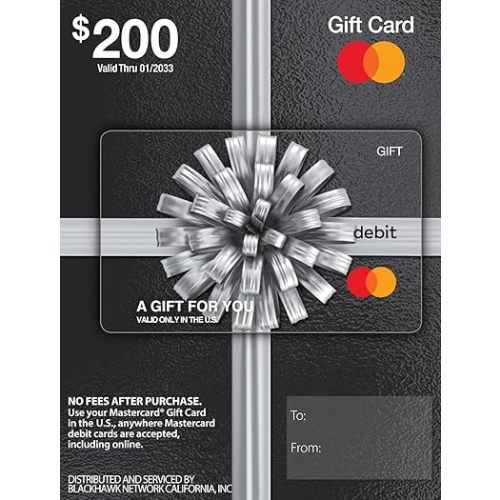$200 Mastercard Gift Card (plus $6.95 Purchase Fee)