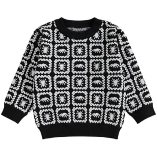 Toddler Baby Girl Boy Halloween Outfit Long Sleeve Crewneck Knit Sweater Warm Pullover Top Cute Fall Winter Clothes
