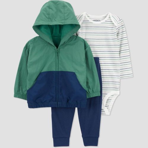Carter's Just One You®️ Baby Boys' Colorblock Hoodie - Green Newborn
