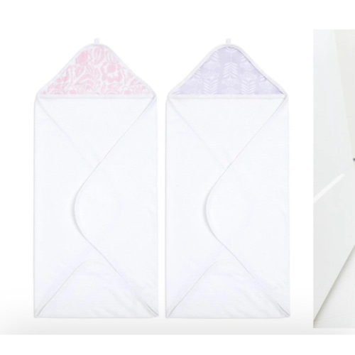 Purple & Pink Hooded Baby Towel 2pk | aden + anais
