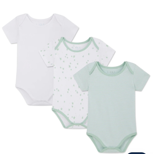 LAKE | Baby | Pima Cotton Pajamas | Parisian Green Baby Bodysuit Bundle